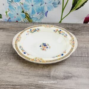 W.H. Grindley Marjorie Oval vegatable Bowl 9" Ivory England Floral Antique